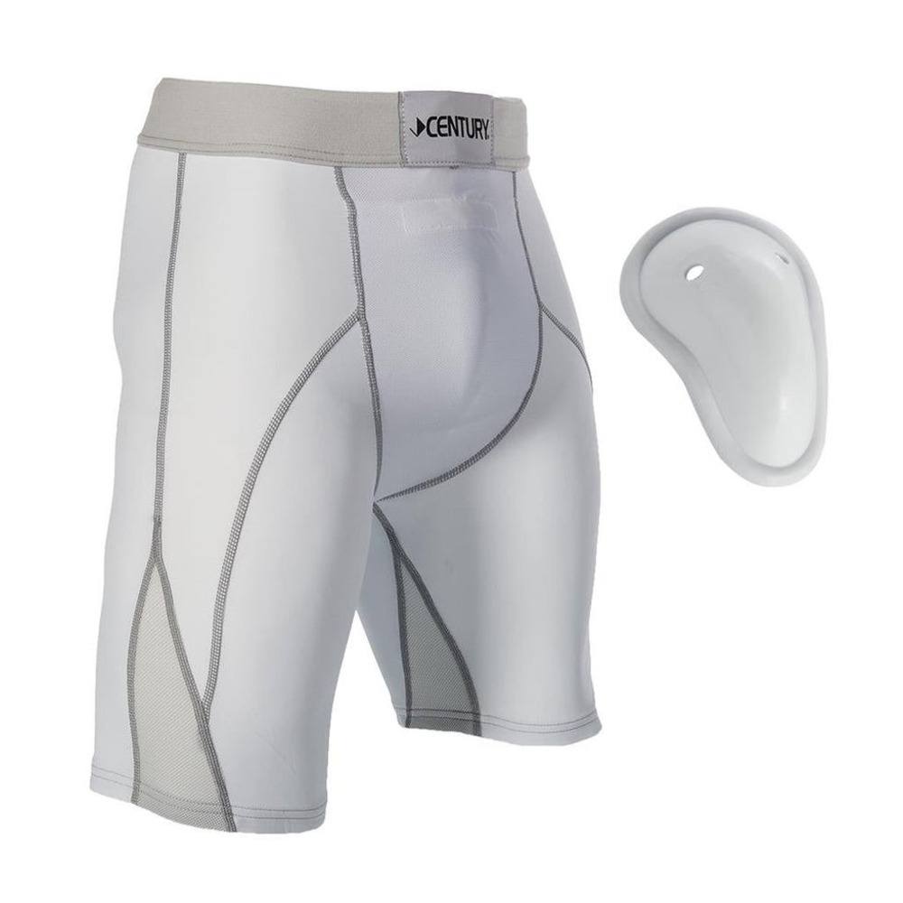 NEW Century Martial Arts Compression Short with Cup White Sz Child Small Sports